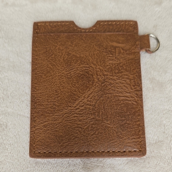 "YEAH, NO" Slip Wallet Brown, Red. White & Navy Blue - Picture 6 of 10